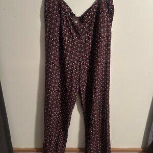 Merona geometric abstract multicolored pull-on wide leg pants, size XL